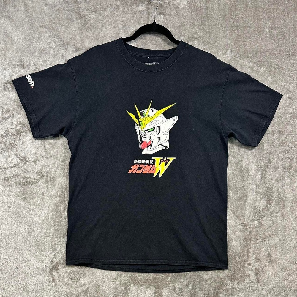 Paterson x Gundam Wing Anime Tee 🖤 Black Graphic Shirt | Size M | Streetwear